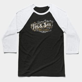 Tips & Sass - White & Tan Baseball T-Shirt